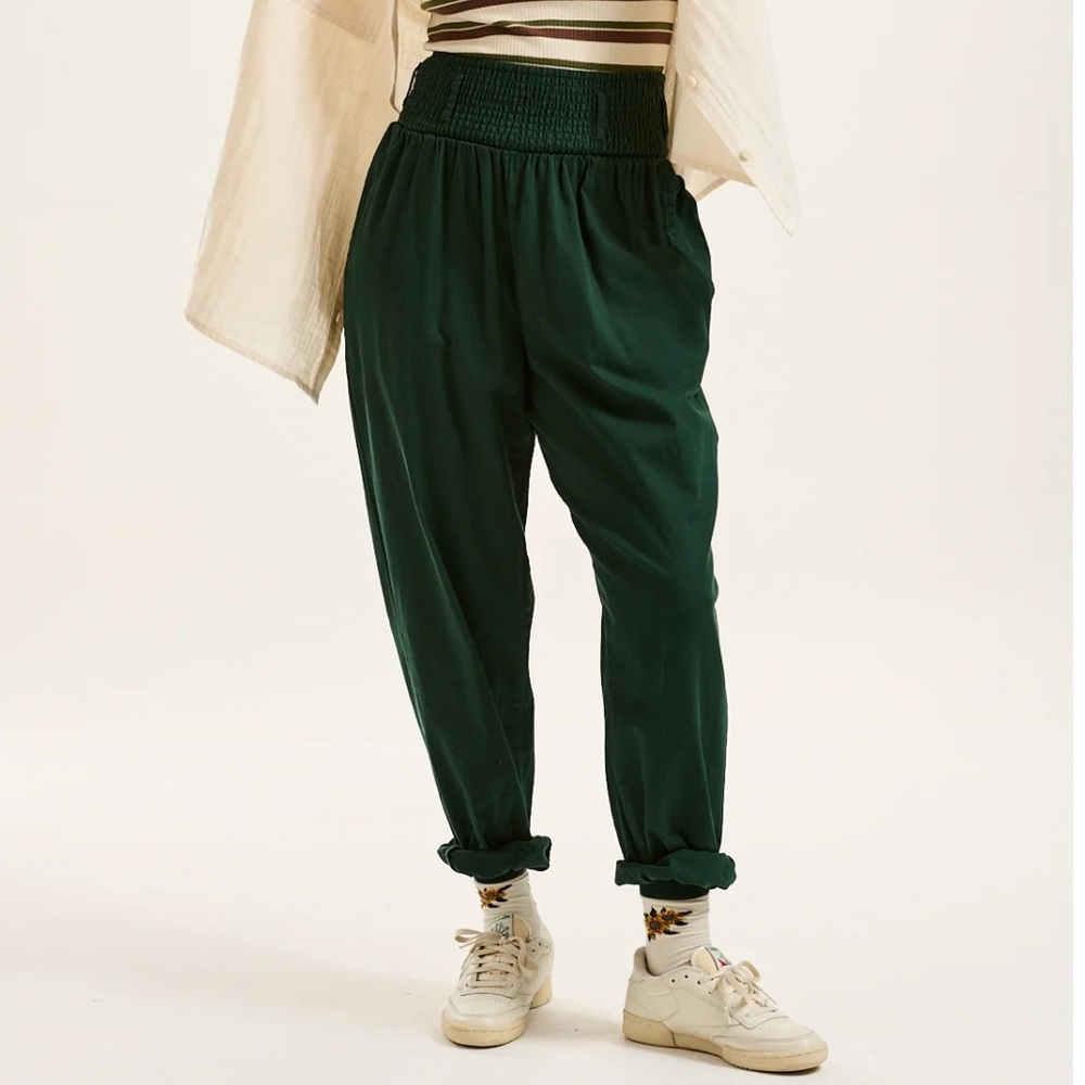 Lucy & Yak Alexa Trousers: ORGANIC COTTON - Posy Green